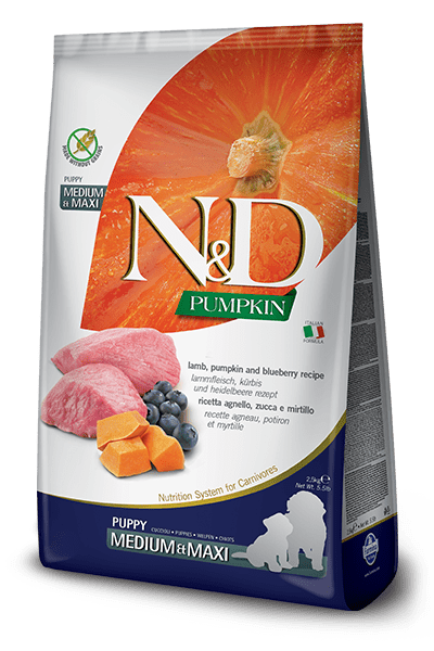 N&D MEDIUM-MAXI PUPPY GF LAMB & BLUEBERRY 2.5 Kg