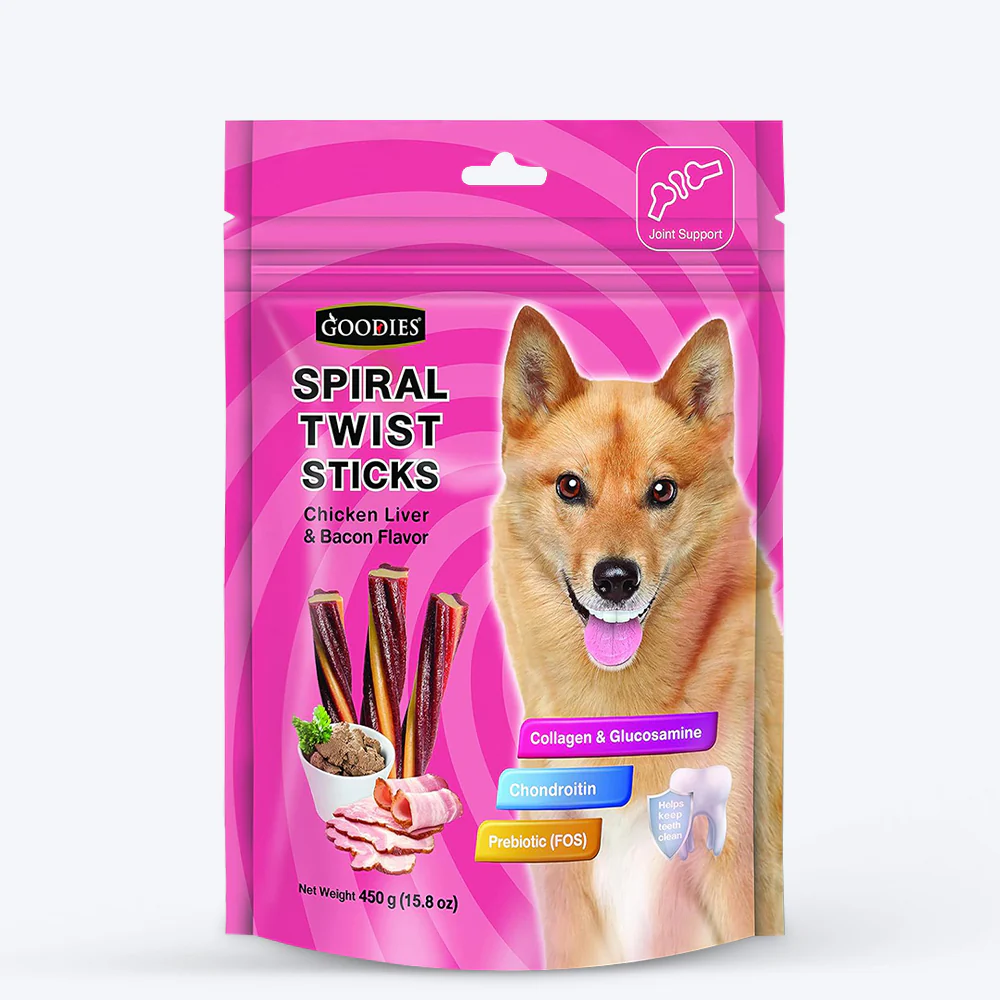 GOODIES SPIRAL STICKS CHICKAN & BACON 450 gm