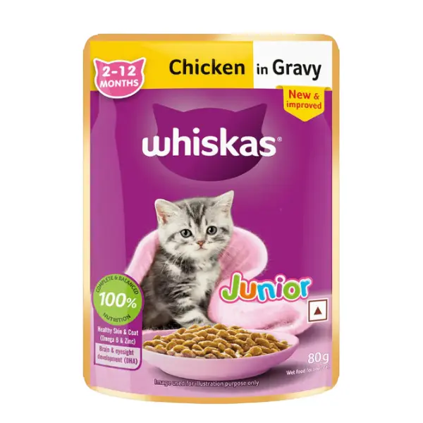 WHISKAS Kitten Chicken in Gravy Wet Cat Food 85g