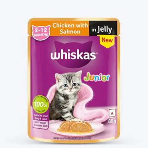 WHISKAS KITTEN CHICKEN WITH SALMON IN JELLY 1 PK
