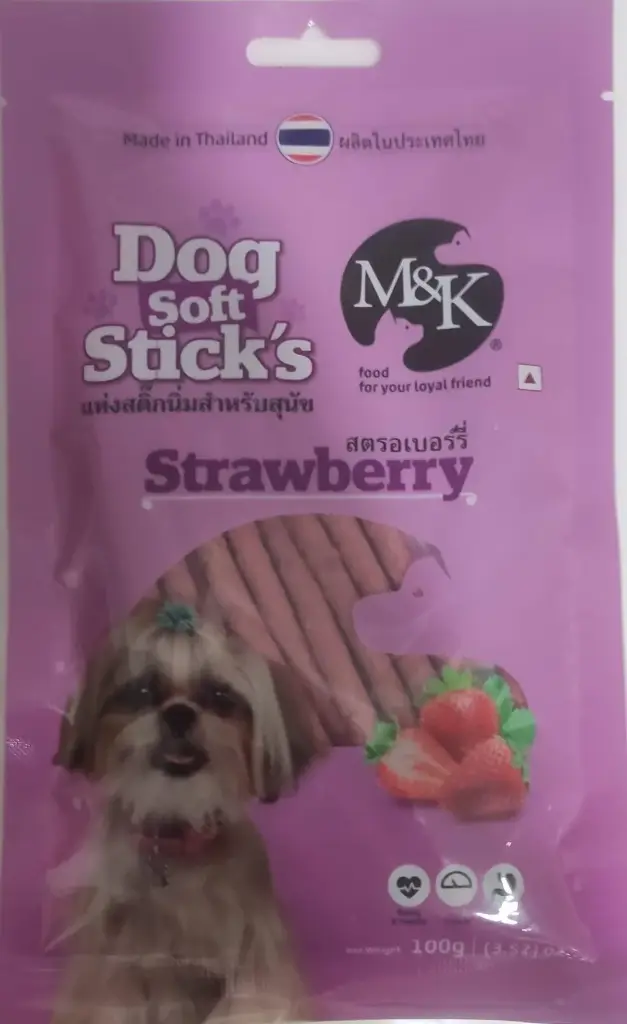 M&K DOG SOFT STICKS STRAWBERRY 100GM