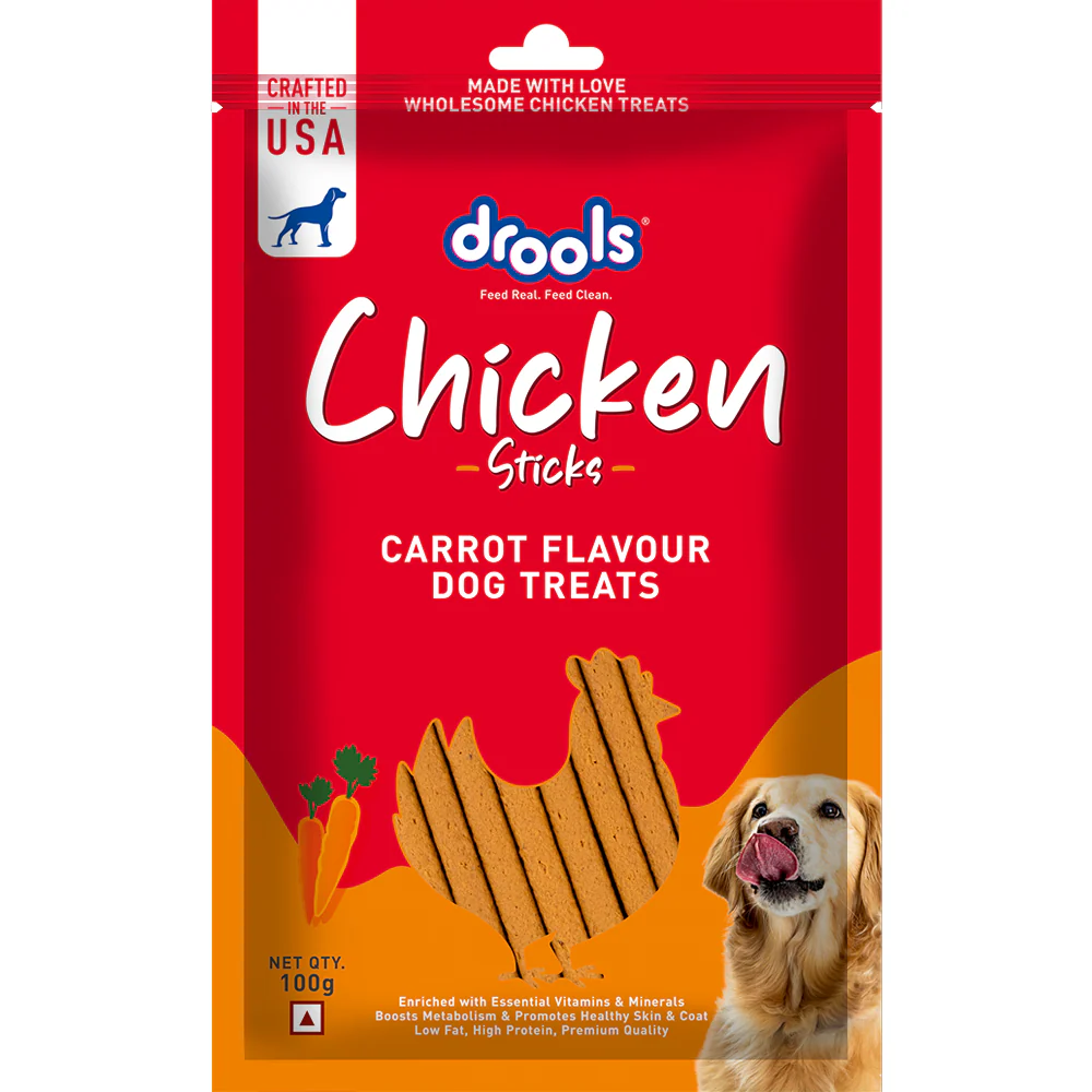 DROOLS CHICKEN STICKS CARROT 100GM