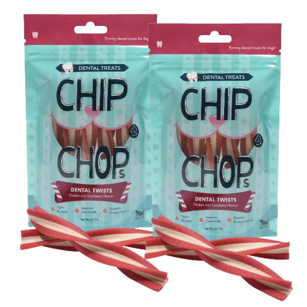 CHIP CHOPS DENTAL TWIST CHICKEN & CRANBERRY FLV 90 gm