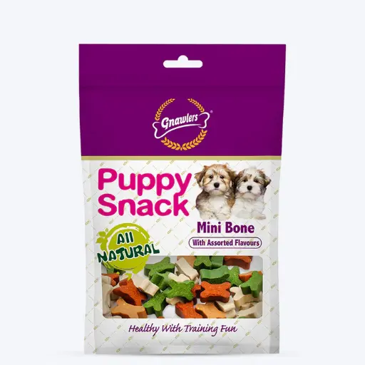 GNAWLERS PUPPY SNACK - NATURAL BONE 250 gm