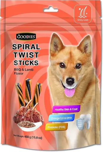 [bbqlamb450] GOODIES SPIRAL STICKS BBQ & LAMB 450 gm