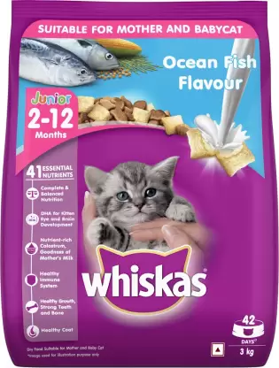 [WHISKAS-JUNIOR-2-12-3KG] WHISKAS KITTEN 2-12 OCEAN FISH 3 Kg