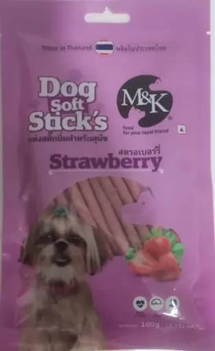 M&K DOG SOFT STICKS STRAWBERRY 100GM