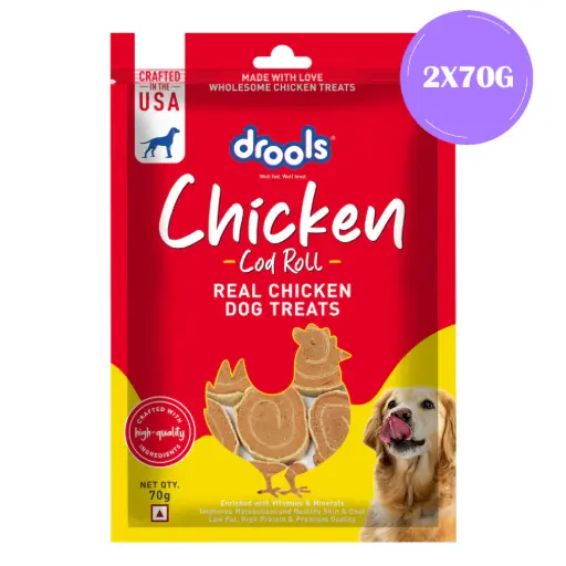 DROOLS CHICKEN COD ROLL 70GM