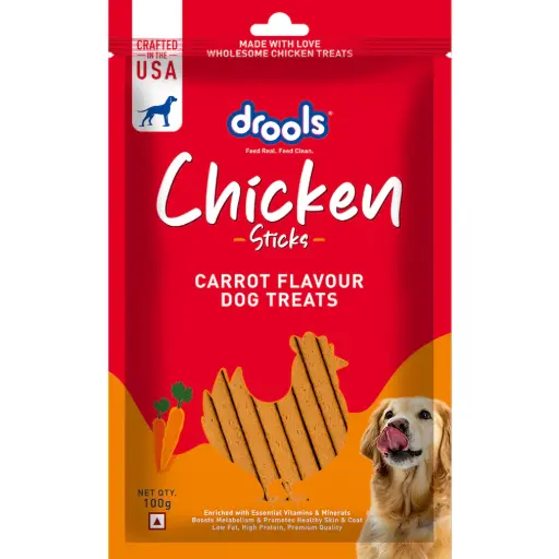 DROOLS CHICKEN STICKS CARROT 100GM