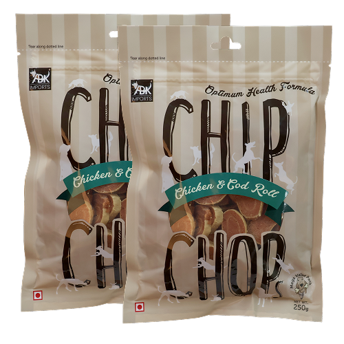 [CHIP-CHOP-CHICKEN-CODFISH-70GM] CHIP CHOP CHICKEN & CODFISH ROLLS 70 gm