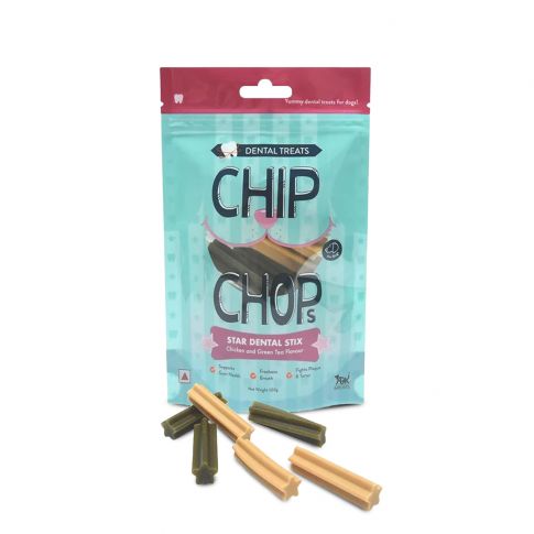 [CHIP-CHOPS-STAR-DENTAL-100GM] CHIP CHOPS STAR DENTAL STIX CHICKEN & GREEN TEA 100 gm